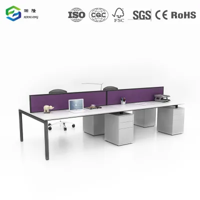 Modular Executive Workstation Wooden Panel Office Desk with Cabinet for Enterprise HQ