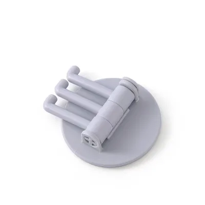 Plastic Adhesive Hook Household Three Swivel Hooks Bathroom Wall Towel Hook