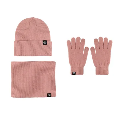 Winter Hat Set for Men: Fleece-Lined Thick Knit Hat, Scarf and Gloves Three-Piece Set Warm Hat Set for Women