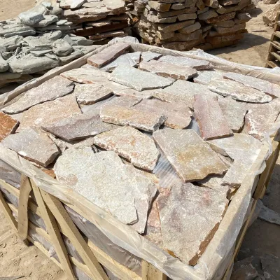Irregular Natural Slate Stone Tiles Mixed Color Paving Flagstone Wall Decoration SSS Brand 3-Year Warranty