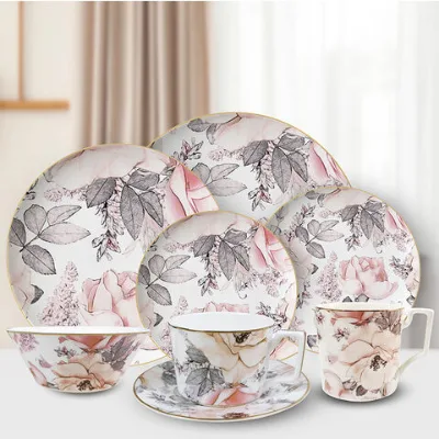 Gorgeous floral classic bone china dinnerware set for party/restaurant/wedding/home