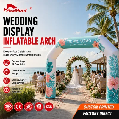 FEAMONT Self Standing Inflatable Air Gate for Birthday Party Anniversary Celebration Event Decoration, Custom Design Available