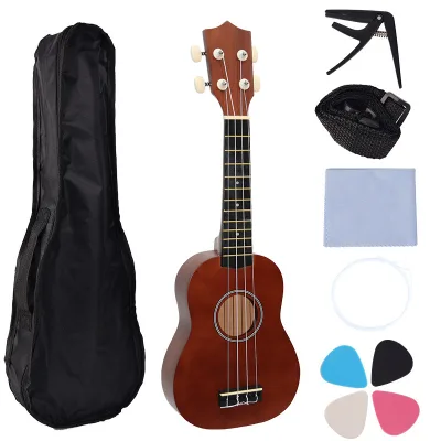 Hot Selling 21 Inch Ukulele Cheap Price Colorful 4 Strings Ukulele for Children Early Education Instrument