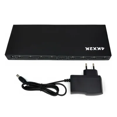 Suibo HD for Video Splitter 1 in 8 Out 4Kx2K 1080P 3D One to Eight Display Converter for PC Laptop Projector TV Plastic