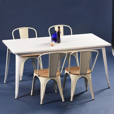 Classical Metal Dining Set Chaise Restaurant Furniture Dining Room Table and Chair Sets Coffee Set