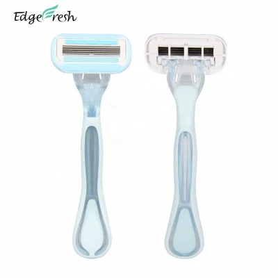 4 Layer Bending Blade Stainless Steel Women's Razor Disposable with Rubber Plastic Handle