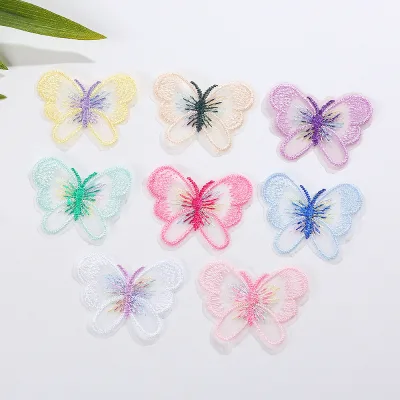 Retro Embroidered Animal Print butterfly Appliques Shoes Hats Clothing Accessories; Boutonniere Hair Clips Decorative
