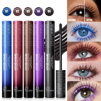 Pudaier Long Lasting Curling Colorful Mascara Wholesale Easy to Move Lengthening Non-sticky Fiber Mascara