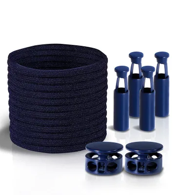 1 Pair Colorful Round Elastic No Tie Shoe Laces Sneaker Stretching Metal Buckle Lock Lazy Quick Shoestring