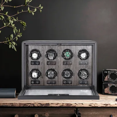 Manufacturer Luxury 8 Watch Winder Automatic with Motor for Watch Winding Box Diy Rotator case