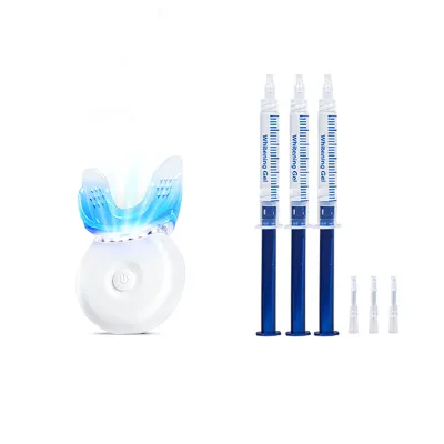 EKONG SMILE Teeth Whitening Oral Gel Kits 12% Peroxide Bleaching Silicone Mouth Tray 5 Pcs Blue LED Lamps for Home/Office Use