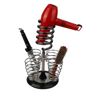 Salon Hair Care Countertop Spiral Salon Blow Dryer Holder Stand with 4 Roller Rack Holder