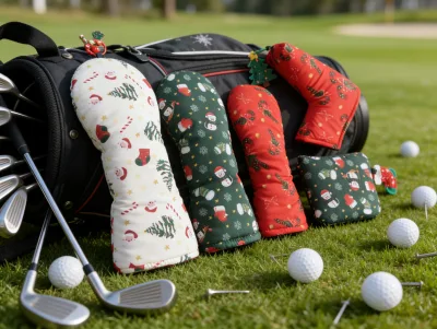 Custom Winter Xmas Golf Cub Headcover Print Fabric Cover