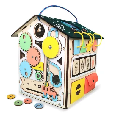 Best Selling Multifunction Wooden Busy Board for Toddlers Customizable Logo Small Puzzle Balance Board Perfect Gift for Girls