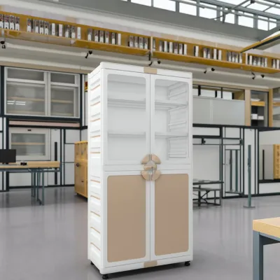 Modern Design PP Plastic Vessel Cabinet Lab Furniture for Ph Reagent Storage Chemical Stand with Exhaust System for School Use