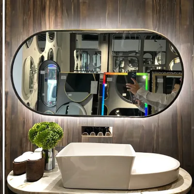 Modern Bathroom Mirror Wall Mounted Makeup Mirror for Home Hotel Living Room