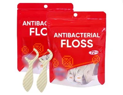 Strawberry-Flavored Individual Pack Toothing Tool Portable Children's Cartoon Floss Stick Shark Shape Antibacterial Floss Stick