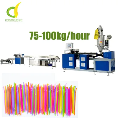 Bamboo Fiber Bagasse Resin PP/PE/PLA/PHA Drinking Straw Extruder Making Machine Adjustable Diameter High Capacity