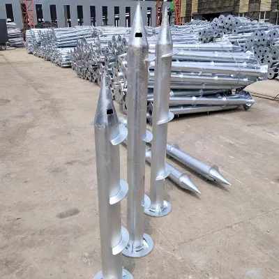 New Energy Dragon Steel Hinge Ground Pile Solar Mounting System Hot Galvanized Pre-Embedded Bench Floor Base