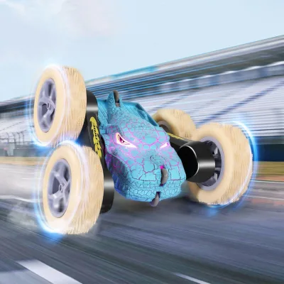 LINK BRAND RC Stunt Car Double Side With Music and Cool Lights Rc Car 360 Rotating Dinosaur Remote Control Car