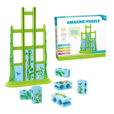 2026 New Children's Flipping Puzzle Game 3D Board DIY Matching Graphic Desktop Game Educational Toys Model