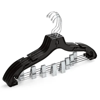 Wholesale Clothes Shop Display Black Plastic Skirt Pants Trousers Hanger for Cloths