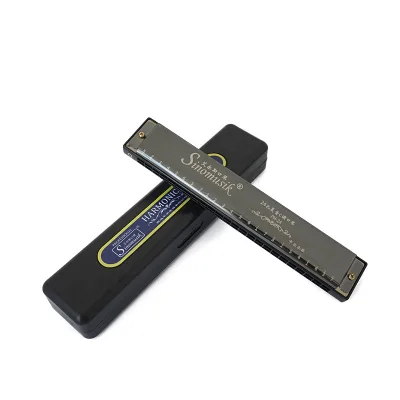 Musical Instruments Wholesale Price Black Color C Tone 24 Holes Chromatic Harmonica