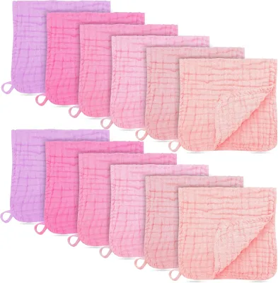 Large 100% Cotton Muslin Baby Burp Cloths Custom Logo 6-Layer Eco-Friendly & Anti-Bacterial Super Soft