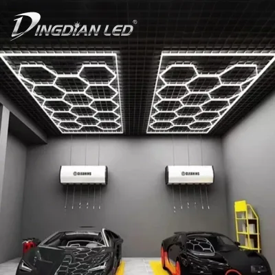 Honeycomb LED Workshop Light IP Waterproof 6500K Cool White Cantilever Hole Easy Install for Auto Garage Wash Detailing Shop