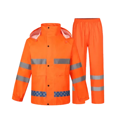 Heavy-Duty Waterproof Raincoat | Oxford Fabric Emergency Rain Gear with Reflective Stripe