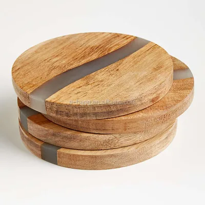 Epoxy Resins Wood Coasters Handmade Round Coaster Wood Art