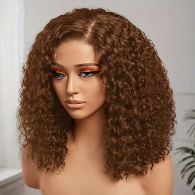 13*4 Front Lace African Long Curly Hair Wig for Women African Fluffy Small Curly Hair Medium-long Hair Wig