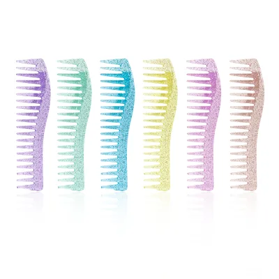 Factory Price Transparent Detangler Hairdressing Comb Wide Tooth Comb Haircut Hair Style Tool Salon Barber Combs Brushes