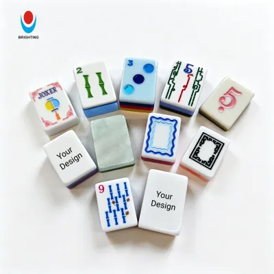 Custom Acrylic Mahjong Tiles Personalized Mahjong Set Any Size OEM Mahjong Tiles for Game Night With Logo Customizable Size