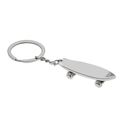 Custom Mini Skateboard Keyring 3D Sports Design Metal Zinc Alloy Fashionable Custom Laser Logo Keychains for Boys and Men