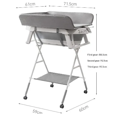 Plastic Newborn Bathtub Stand Set Infant Bathing Platform Diaper Changing Rack Laundry Drying Rack