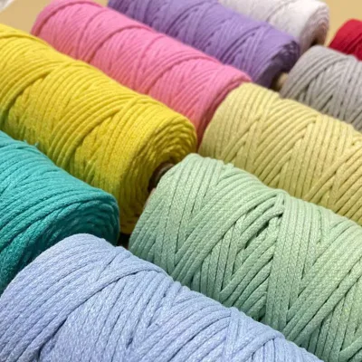 Macrame Cotton Cord 3MM Core-spun Cotton Braided Rope for Shoes Bags Garments Home Textiles