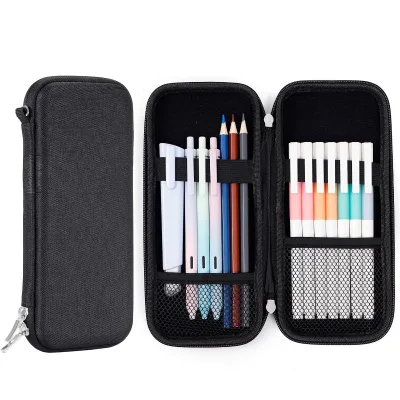 Hard Black Upgraded Durable Zipper Carrying Pencil Case Storage Bag