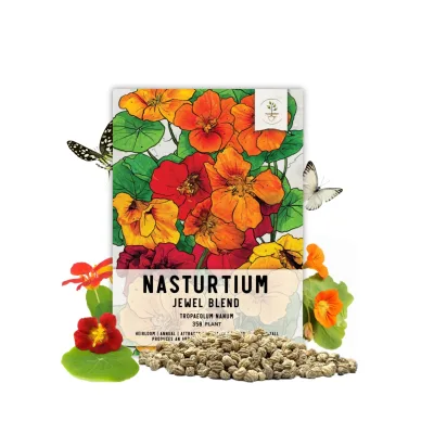 1 Pack 350 Jewel Blend/Mix Nasturtium Plants Durable Plant Fiber for Outdoor Planting and Garnishing