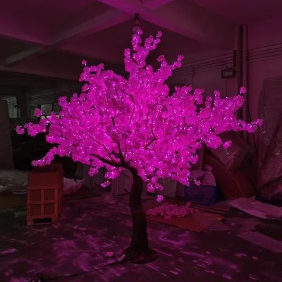 Waterproof LED Cherry Blossom Tree Light Artificial Outdoor Lighted Cherry Blossom Trees
