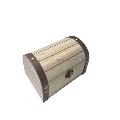 Small Unfinished Pine Box with Hinged Lid & Latch Wooden DIY Craft Treasure Chest Toy Case for Party,Classroom,Wedding Decor