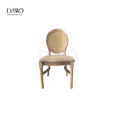Outdoor Lawn Boho Wedding Chair Oval Natural Rattan Back Indoor Outdoor Celebration Furniture