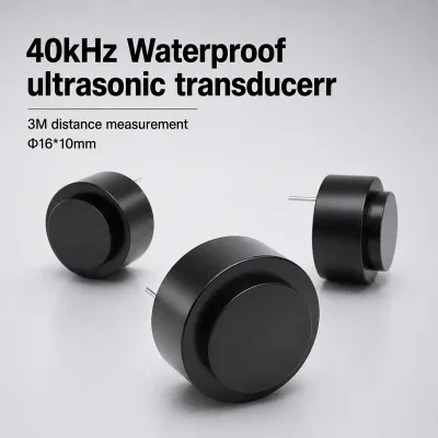 40kHz Waterproof Ultrasonic Transducer, 3 m Short-Range Detection Sensor, 16 mm Diameter Suitable for Robotic Positioning