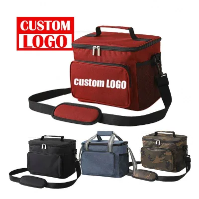 Custom Design Outdoor Foldable Waterproof Cooler Bag Collapsible Polyester Lunch Cooler Bag Insulation Oxford Polyester