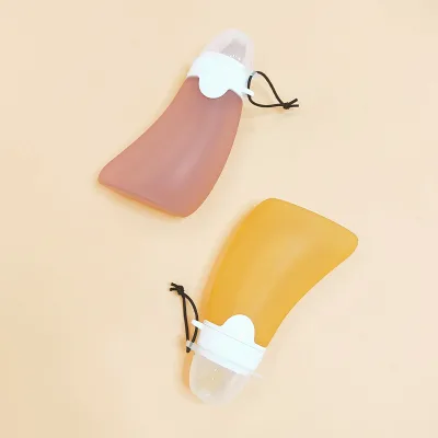 Hot Sale New Design Bpa Free Reusable Silicone Yummy Pouch Squeeze Refillable Baby Food Container Breastmilk Storage Bag