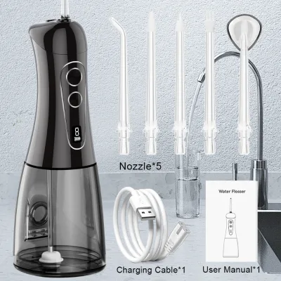 JC 400ML Detachable Water Tank USB Recharge 1100mAh Travel Oral Water Flosser 8 Adjustable Modes Compact Portable IPX7