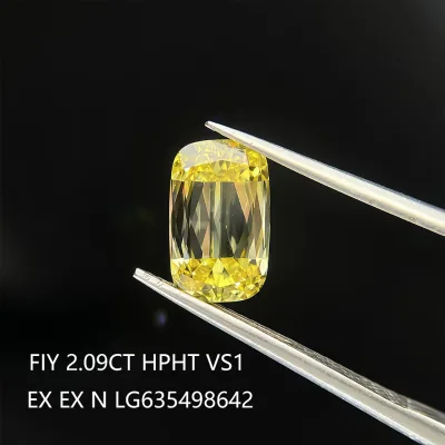 Abiding Stunning Vintage Unique Fancy Shape Yellow Lab Loose Diamond Vivid/Intense Yellow Hpht 2EX VS VVS Lab Loose Stone