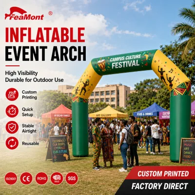 FEAMONT Quick Inflation Airtight Inflatable Gate for Kindergarten Sports Day and School Event Decor, Waterproof Outdoor Use