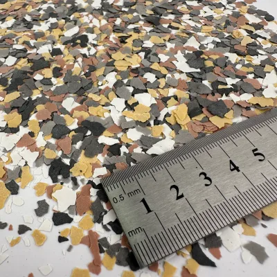 Price 2-4mm Granite Effect Colorful Flakes Rock Chips for Waterproof Self Leveling Epoxy Floor Coating
