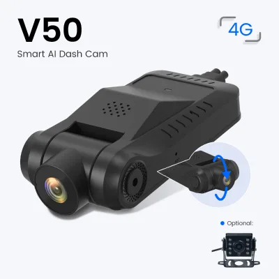 GPS Vehicle Dash Camera with 1080P Main Camera, Optional Camera Extension and AI Monitoring